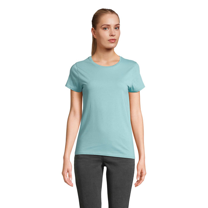 Tshirt femme coton bio publicitaire 150g - CRUSADER Bleu piscine